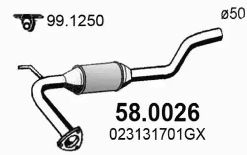 катализатор глушителя VW 58.0026 ASSO