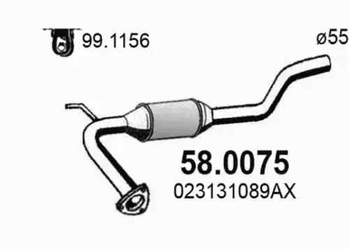 катализатор глушителя VW 58.0075 ASSO