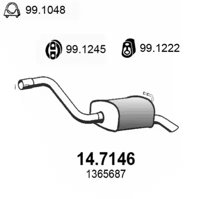 глушитель задняя часть Ford 14.7146 ASSO