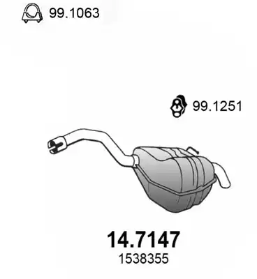 глушитель задняя часть Ford 14.7147 ASSO