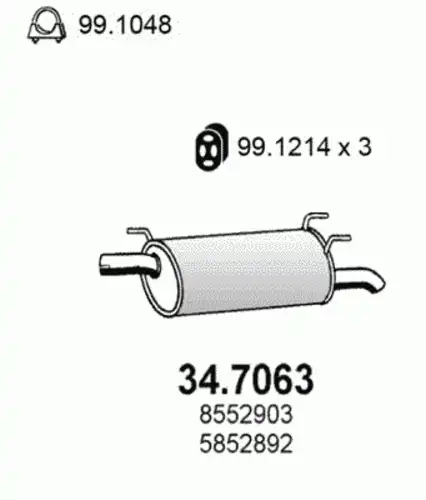 ГЛУШИТЕЛЬ (ЗАДНЯЯ ЧАСТЬ) 34.7063 ASSO