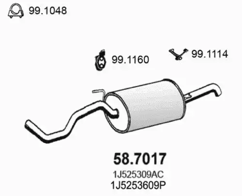 Глушитель основной 58.7017 ASSO