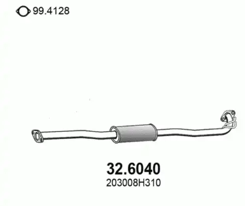 ГЛУШИТЕЛЬ СРЕДНЯЯ ЧАСТЬ 32.6040 ASSO