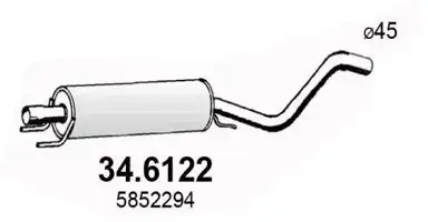 Глушитель средняя часть 34.6122 ASSO