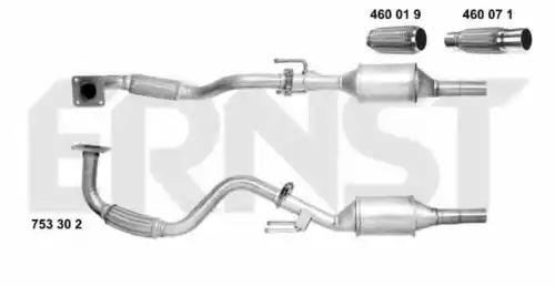 катализатор глушителя VW 753302 ERNST