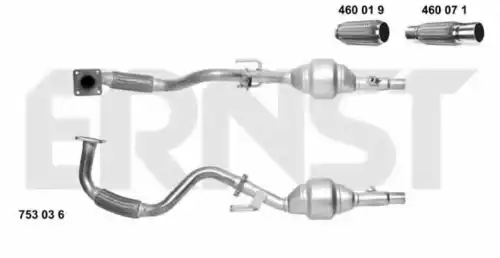 катализатор глушителя VW 753036 ERNST
