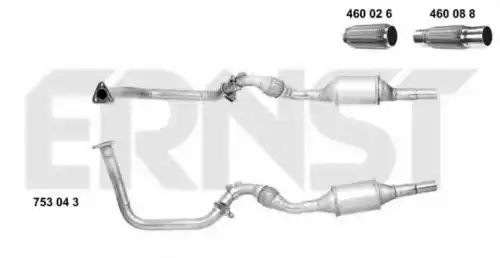 катализатор глушителя VW 753043 ERNST