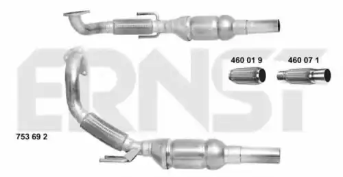 катализатор глушителя VW 753692 ERNST