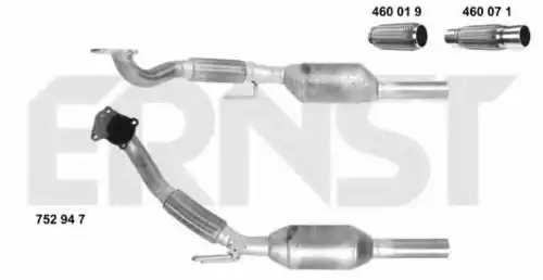 катализатор глушителя VW 752947 ERNST