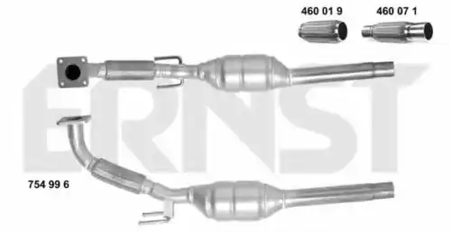 катализатор глушителя VW 754996 ERNST