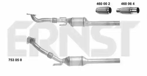 катализатор глушителя VW 753050 ERNST