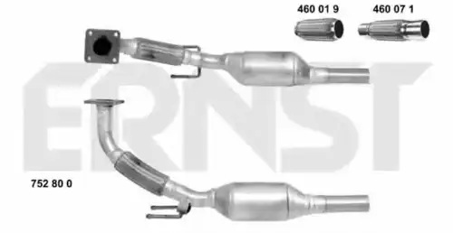 катализатор глушителя VW 752800 ERNST