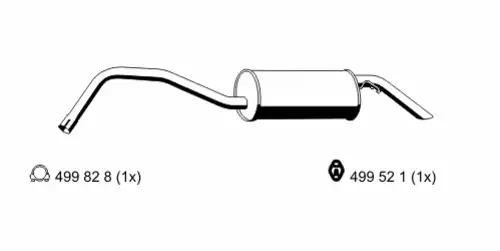 глушитель задняя часть Ford 332057 ERNST