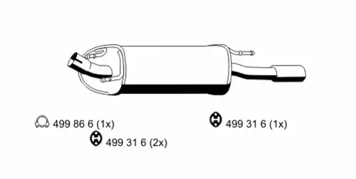 глушитель задняя часть Ford 310246 ERNST