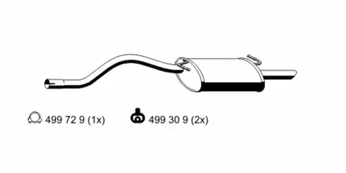 глушитель задняя часть Ford 313056 ERNST