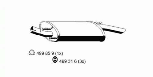 глушитель задняя часть Ford 310123 ERNST