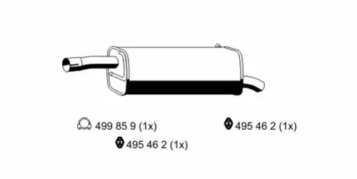 глушитель задняя часть Ford 310208 ERNST