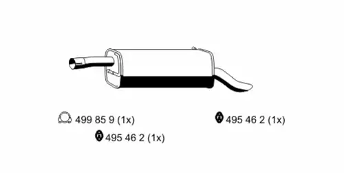 глушитель задняя часть Ford 310154 ERNST