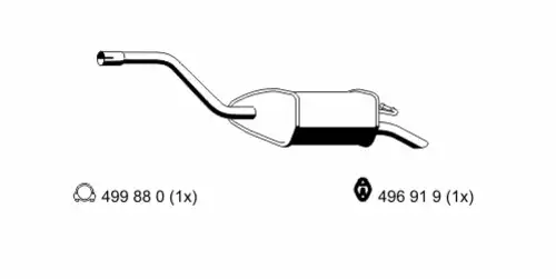 глушитель задняя часть Ford 344111 ERNST