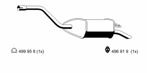 глушитель задняя часть Ford 344159 ERNST