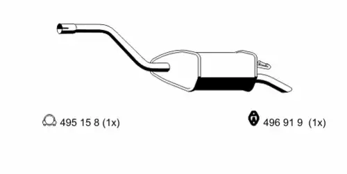 глушитель задняя часть Ford 344180 ERNST