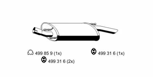 глушитель задняя часть Ford 311236 ERNST