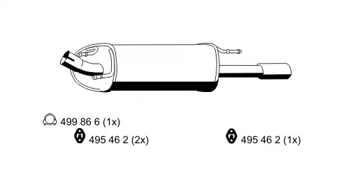 глушитель задняя часть Ford 310260 ERNST