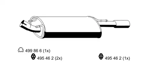 глушитель задняя часть Ford 310253 ERNST