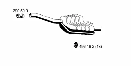 глушитель задняя часть Ford 341158 ERNST