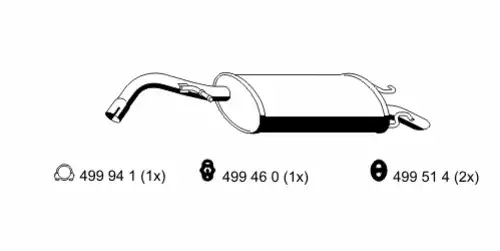 глушитель задняя часть Ford 342278 ERNST