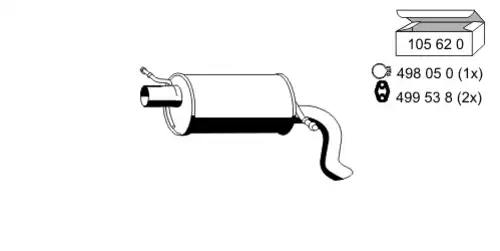 глушитель задняя часть VW 105040 ERNST