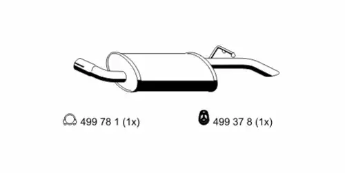 глушитель задняя часть Ford 311014 ERNST