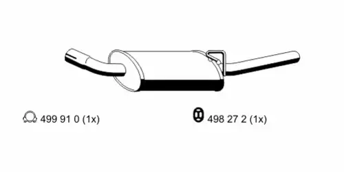 глушитель задняя часть Ford 312233 ERNST