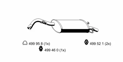 глушитель задняя часть Ford 332248 ERNST