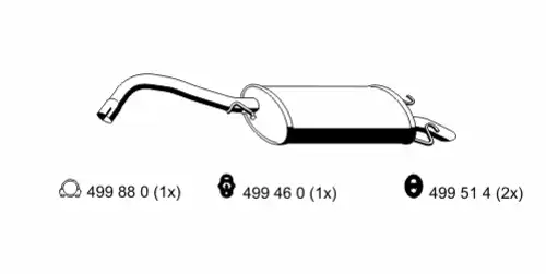 глушитель задняя часть Ford 342254 ERNST