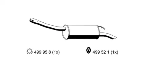 глушитель задняя часть Ford 333061 ERNST