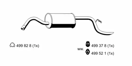 глушитель задняя часть Ford 332040 ERNST