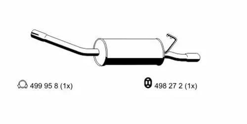 глушитель задняя часть Ford 324168 ERNST