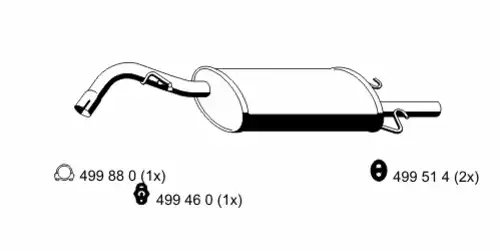 глушитель задняя часть Ford 342230 ERNST
