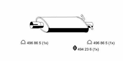 глушитель средняя часть Ford 348003 ERNST