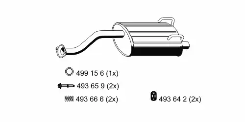 глушитель задняя часть Hond 680127 ERNST