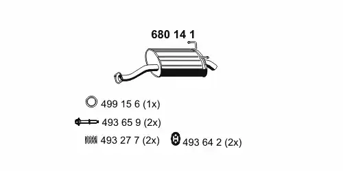 глушитель задняя часть Hond 680141 ERNST