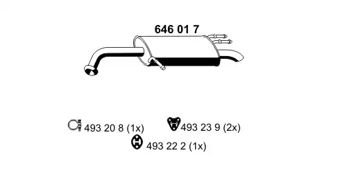 глушитель задняя часть Hyun 646017 ERNST