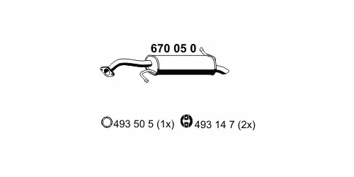 глушитель задняя часть Maz 670050 ERNST