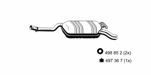 глушитель средняя часть MB 374262 ERNST