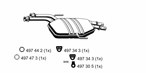 глушитель средняя часть MB 375030 ERNST