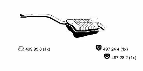 глушитель задняя часть MB 351140 ERNST