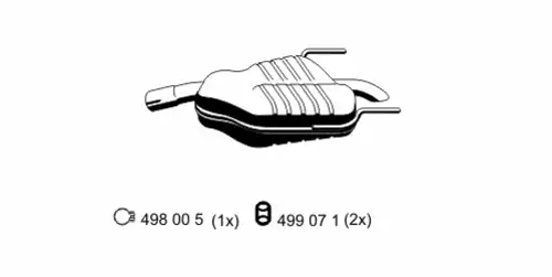 глушитель задняя часть Opel 043120 ERNST