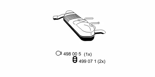 глушитель задняя часть Opel 044011 ERNST