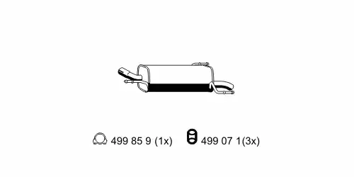 глушитель задняя часть Opel 011167 ERNST